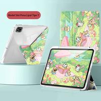 Gambar Cute Cartoon 3+Y Fold Anti-Bend Shockproof Full Coverage Tablet Case with Pencil Slot for iPad gen 10 iPad Air 5 Air 4 iPad Gen 9 Case for iPad Pro 11 12 9  Air 6 2024 10"2 8th 10th 9.7”2024 Pro13”mini6/7 8.3" - HD051, Air1/2 Gen 5/6-9.7" dari LGEE CASE undefined 1 Tokopedia