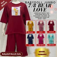 Gambar ( BBD 7/8) Setelan Baju Celana Babydoll  Wanita lengan 7/8 Muat BB 85 kg Bahan Baby Tery Motif Sablon Panjang Full Bahan Tebal Atasan Dewasa Bahan Kaos  Model Casual Variasi - Maroon dari Babydoll Murah Solo undefined 3 Tokopedia