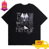 Gambar NSHZG oversizeBaju T-shirt Hitam Hieroglif JINGHUIHUI dengan Sablon Plastisol - Combed, Panjang simply  tee corteiz  lokal - hitam, S(40-50KG)  dari Niceshenghuozhiguang undefined 1 Tokopedia