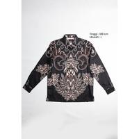 Gambar MANZONE - Kemeja Batik Lengan Panjang Pria Fraska Modern Fit - Black - S, Black_Mix dari Manzone Store undefined 5 Tokopedia