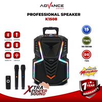 Gambar Advance k1508 Speaker Meeting Bluetooth Salon Aktif 15" Gratis Mic Karoke Batrei Besar RGB Light Led Wireless - K-1508 dari Home Electronic_NEW undefined 1 Tokopedia