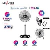 Gambar Kipas Angin Advance TDS-18 Kipas Angin 3in1 Multifungsi / kipas angin Stand/Desk/Wall 18 inch Garansi 1 Tahun - Hitam dari Advance Digitals Store1 undefined 1 Tokopedia