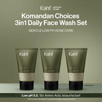Gambar [NEW! 3IN1 LOW PH DAILY FACE WASH] Triple Pack Kahf Acne Care Amino Gel Face Wash 100 ml Isi 3 pcs - Sabun Cuci Muka Pria Kulit Sensitif Mencerahkan dan Melembabkan Wajah Kusam Berjerawat - Gentle Cleanser Low pH for Daily Use - REGULER dari KAHF_NEW undefined 1 Tokopedia
