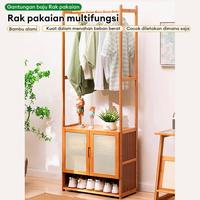 Gambar LOVE Stand Hanger kayu Rak Baju Gantung Berdiri Gantungan Baju Rak Pakaian Rak Sepatu Estetik Minimalis Rak gantungan baju serbaguna Stand hanger laci kamar tidur 2 susun lemari  kayu  2  pintu lemari hanger le  maripakaian - B:62*31*158CM dari LOVELY HOME1 undefined 4 Tokopedia