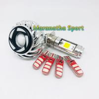 Gambar (PAKET HEMAT LAMPU VARIASI 3IN1) LAMPU UTAMA LED 2 SISI AC DC+LAMPU STOP REM PROJIE+4pcs LAMPU SEN - Merah dari MARANATHA SPORT undefined 2 Tokopedia