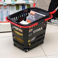 Gambar AZKO Stora Keranjang Belanja Troli Belanja Grocery Basket With Wheels Perlengkapan Supermarket - Hijau dari AZKO ID undefined 3 Tokopedia