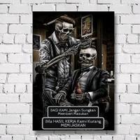 Gambar Hiasan Dinding Motif Barbershop//Pajangan Dinding Motif Motivasi Barbershop - BR13, uk 20x30 dari Decor Dinding undefined 4 Tokopedia