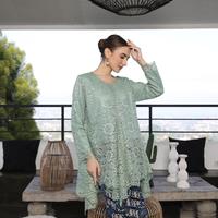 Gambar LIMURFISA Atasan kebaya Bunga Azalea Brukat Bawahan Brokat Pesta Kondangan Wanita Mewah Dress Baju Dewasa Remaja Panjang Natal Wisuda Katun - broken white, L dari GAIA by Limurfisa_NEW undefined 2 Tokopedia