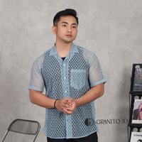 Gambar Granito id - Peter Shirt baju pria kemeja lengan pendek brokat transparan pantai pesta Tahun baru Party  new year Katun Distro Panjang Hitam Cowok Katun Santai Slimfit Dewasa Casual Kaos Batik Hem Motif Navy Simple Formal - KREM, M dari GRANITO.ID undefined 3 Tokopedia