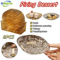 Gambar Vinnatsu-8pcs Snack Dish Plate Piring Dessert Piring Buah  / Rumah Tangga Tulang Piring Plastik/ Piring Kecil / Food Grade / Piring Camilan Buah Meja / Piring Tulang Ludah - Transparan putih, 6 piring + kotak dari Vinnatsu undefined 1 Tokopedia