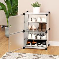 Gambar Rak Sepatu Portable 2 Kolom 4 Kotak Sendal Tebal Tertutup Anti Debu Lemari Sepatu Minimalis 4 Susun - black dari tokogrosirshenar168 undefined 1 Tokopedia