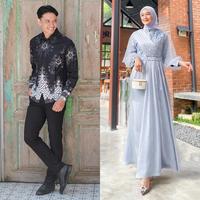 Gambar YAYA KEBAYA - Batik Couple Modern Dress Kondangan Melody Brukat Tulle Payet Mix Batik Katun Prima M L XL Lengan Panjang Baju Couple Pasangan Gamis Brukat Kekinian lebaran sagegreen - BLACK, GAMIS WANITA SAJA dari Yaya Kebaya undefined 1 Tokopedia
