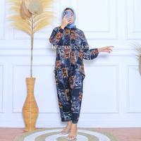 Gambar Setelan Baju Rayon viscose Premium// One Set Lengan Panjang Piyama Motif - Setelan Motif Ednik, All Size dari Imancolection_NEW undefined 4 Tokopedia