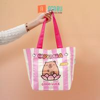 Gambar Ataru Tas Belanja Capybara Small - Pink Shopping Bag Kantong Belanja Tote Bag Belanjaan Serbaguna Tas Grosir dari Ataru_NEW undefined 1 Tokopedia