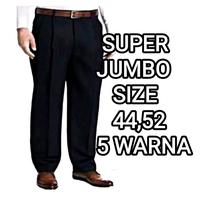 Gambar FORMAL SUPER  MERK EVABIL UKURAN 44-52  TWIST TEFLON  Hitam Low Waist Polos Kantor  Nyaman Pria Panjang High Kain  Tebal Slimfit celana bahan kerja musinsa standar jumbo - HITAM, 44 dari EVABIL undefined 1 Tokopedia