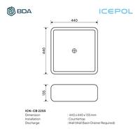 Gambar Icepol Wastafel Cuci Tangan Wastafel Kamar Mandi Wastafel Meja ICN CB 2255 dari BDA Official Store undefined 3 Tokopedia