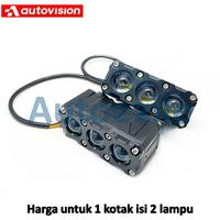 Gambar Autovision Mini Projie BiLED Fog Light Celebes GT3 55W Dual Colors 6000K Putih 2800K Kuning 3 lensa Lampu Sorot Kabut Mobil 3 kabel LED 2 Warna - Putih Kuning dari Autoexile undefined 3 Tokopedia
