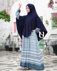 Gambar Gamis Pinang mom  & kid umma syari gamis rayon  gamis anak gamis couple dress motif muslim ibu baju keluarga Lebaran Sarimbit - Blue, M, MOM dari arbani.store undefined 2 Tokopedia