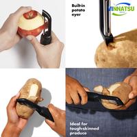 Gambar Vinnatsu- 2IN1 Pengupas Pisau Pengupas Buah Sayur Multifungsi Peeler Knife Stainless Serba Guna Serba Guna Pengupas Pemotong / Multifunction Vegetable Fruit Peeler - hitam dari Vinnatsu undefined 5 Tokopedia