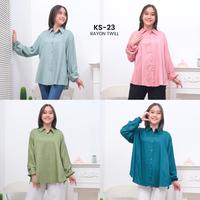 Gambar Trend KS-23 Kemeja Atasan Wanita Rayon Twill LD130 LD120 LD110 LD104 Allsize Lengan Panjang Karet - BLUE DENIM, LD110 dari FineGroup_NEW undefined 2 Tokopedia