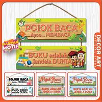 Gambar Decor Art 30x20 Cm - Pojok Baca 2 Susun Hiasan Pajangan Dinding Gantung Tali Pintu Sekolah Kelas Motif PJK - PJK-4 dari Decor Art undefined 1 Tokopedia