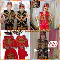 Gambar Baju Kostum Adat Kalimantan / Adat Dayak TK & SD - Dayak Hitam Pria & Wanita, Size Tk dari Nauval kidz shop undefined 1 Tokopedia