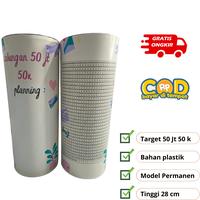 Gambar celengan target buka tutup jumbo 28 cm x 11 cm XXL 100 juta 50 juta 30 juta bahan plastik Penyimpanan - 100JT-100k dari grosir tangerang undefined 3 Tokopedia