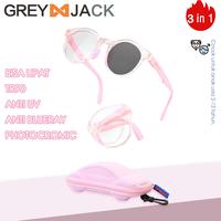 Gambar Grey Jack Kacamata Anak Antiradiasi Blueray Photocromic Anti UV Bisa Di Lipat TR90+Silicon Bulat Terbaru Fashion Anak Laki-laki dan Perempuan 777 - pink dari Grey Jack Eyewear undefined 1 Tokopedia