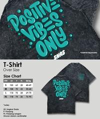 Gambar Kaos Washing Oversize Unisex "POSITIF VIBES'' Pria Distro - HITAM WASHING, M dari Sunrise Outlet undefined 4 Tokopedia