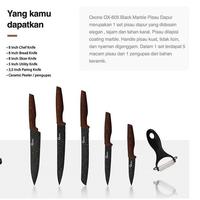 Gambar OXONE OX-605 Pisau Dapur Black Marble Knife Set / pisau set OX605 OXONE - Not Specified dari Ready2Go.ID undefined 3 Tokopedia