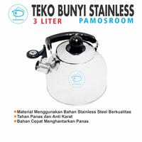 Gambar Teko Imperial Whistling Kettle 3l Stainless Steel Bunyi Lapisan LID Tebal Dan Tidak Mudah Hitam dari pamosroom undefined 2 Tokopedia