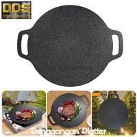 Gambar Wajan Panggangan BBQ Platter Grill Pan Korea Multifungsi 34 - 38 cm aluminium bulat hitam  baja Kitchenware - 38 cm dari DariDuaSatu undefined 1 Tokopedia