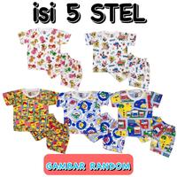 Gambar YEYA - BAJU SETELAN/STELAN PENDEK ANAK KIDS FULL PRINT RANDOM - 3 STEL, S (0-1 THN) dari Yeya Yeya undefined 1 Tokopedia