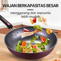 Gambar QME- Panci Wajan Teflon Set / Panci Teflon Penggorengan Set 3 Pcs / Pans Pots /  QM-2432 Aluminium Baja Dapur Masak Peralatan Stainless Kitchenware - panci set anti lengk 32CM  dari QME INDONESIA undefined 3 Tokopedia