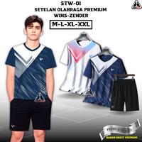 Gambar STW 02 ZENDER Setelan Olahraga Premium Dewasa Setelan Badminton Setelan Bulutangkis Setelan Volly Jersey Voli Tenis Pingpong Running Print Baju Sport - SET ZENDER-NAVY, M dari Dongasport undefined 5 Tokopedia
