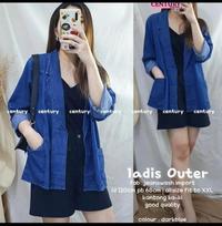 Gambar Ladis Outer Premium Jeans - Jaket Denim Wanita Terbaru - Blazer Jeans Kekinian atasan casual cewek - Dark Blue, XL dari BIG Jeans undefined 2 Tokopedia