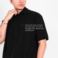 Gambar SANVANINA Capri Short Sleeve Top | Atasan Zipper Pria Lengan Pendek | Outer Jacket Rajut Knit Pria - Space Black, M dari Sanvanina undefined 5 Tokopedia