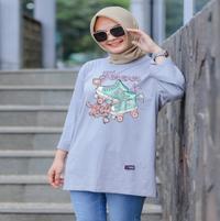 Gambar Kaos Oversize Wanita Motif DTF Cotton Combed 24s Adem Atasan Muslimah Lengan Panjang 7 per 8 Nyaman Baju Katun T-Shirt Cewek Dewasa - TOSCA SEPATU RODA, M dari Fikacu undefined 2 Tokopedia