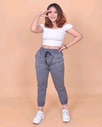Gambar logo GM Celana Jogger Sweatpants Highwaist Look Korean Style Unisex Jumper Panjang Pria Wanita Basic Polos Jumbo Training Olahraga Kasual Premium Baby Terry RIB Pinggang Tali Pinggang Sport Joger - JOGER COMBI HITAM, M dari GRAFFITY_NEW undefined 5 Tokopedia