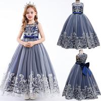 Gambar Anak Gadis Pernikahan Gaun Putri Bunga Elegan Gaun Panjang Pesta Malam Gaun Anak Untuk Gadis 3-14 Tahun - Dark Blue, 170(13-14 Years) dari GZWXM undefined 3 Tokopedia