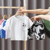 Gambar Setelan Baju Kaos Celana Pendek Anak Laki-Laki Import Model Pando Pakaian Fashion setelan  anak  korea - Putih, XL/110 dari Omuchi undefined 1 Tokopedia