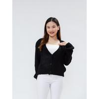 Gambar Wooly Knit Cardigan Kardigan Rajut Crop Top Outer Oversize Cardi - Broken White dari Rumah Rajut 79 undefined 2 Tokopedia