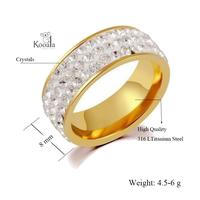 Gambar Cincin Titanium Palladium Kristal Tiga Garis Perhiasan - Emas, 6 dari Kooala Store undefined 5 Tokopedia