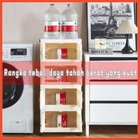 Gambar Paus Biru - Lemari Plastik Lipat 3-6 Susun Dengan Roda | Rak Serbaguna Transparan Kapasitas Besar - Warna krim - 1 tingk dari Paus Biru Indonesia undefined 4 Tokopedia