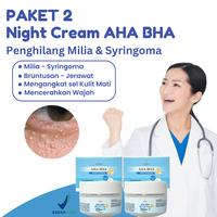Gambar ( Beli 2 Lebih Murah ) Paket 2 krim Malam Leika Skincare Penghilang Milia dibawah mata Cream milia diwajah paling ampuh Cream Syringoma obat milia Cream Bruntusan Cream Membantu mencerahkan wajah kusam Krim penghilang Jerawat krim bekas jerawat bopeng dari Leika Skincare Store_NEW undefined 1 Tokopedia