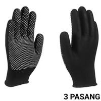 Gambar (3 pasang) Sarung Tangan Motor Pria&wanita full Jari antislip - Bintik Hitam, 3 Pasang dari Alzura undefined 1 Tokopedia