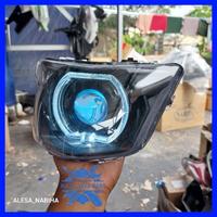 Gambar Reflektor Depan Jupiter Mx King Full Set Biled Ala Ala Super Terang - PUTIH BIRU 2,5 IN dari M2 maju jaya part undefined 2 Tokopedia