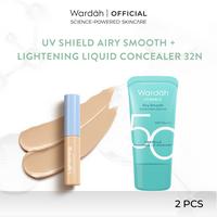 Gambar Wardah Paket UV Shield Airy Smooth Sunscreen Serum SPF 50 PA++++ 25 ml + Lightening Liquid Concealer 6 g - Base Make Up - Wajah Terlindungi, Noda Hitam Bekas Jerawat Tertutupi - Skincare - 32N dari wardahbeautyid undefined 2 Tokopedia