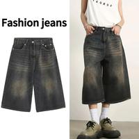 Gambar celana jeans pria kulot Retro biru baggy pants Korean style casual premium denim dewasa cowok terbaru original casual nyaman longgar pants - Retro, S=27(40-45kg) dari Keyboy.shop undefined 1 Tokopedia