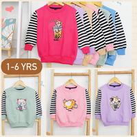 Gambar (1-6 TH) Sweater Anak Perempuan Umur 1 2 3 4 5 6 Tahun Baju Musim Dingin Anak Cewek Motif Kartun Lucu kombinasi Salur Stripe Jaket Couple Anak Kembaran Adik Kakak Realpict Realpic - PINK, sz 2 (± 1-2 TH) dari ERIKAWAI SHOP undefined 1 Tokopedia